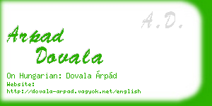 arpad dovala business card