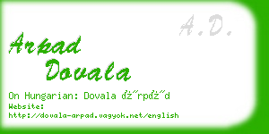 arpad dovala business card